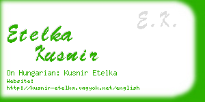 etelka kusnir business card